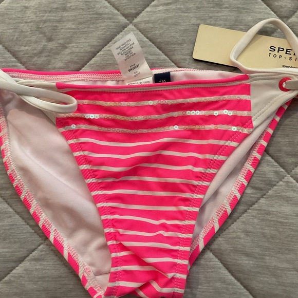 3. NWT Sperry Top Spider Pink and white striped bikini bottoms Size XS - Picture 2 of 5